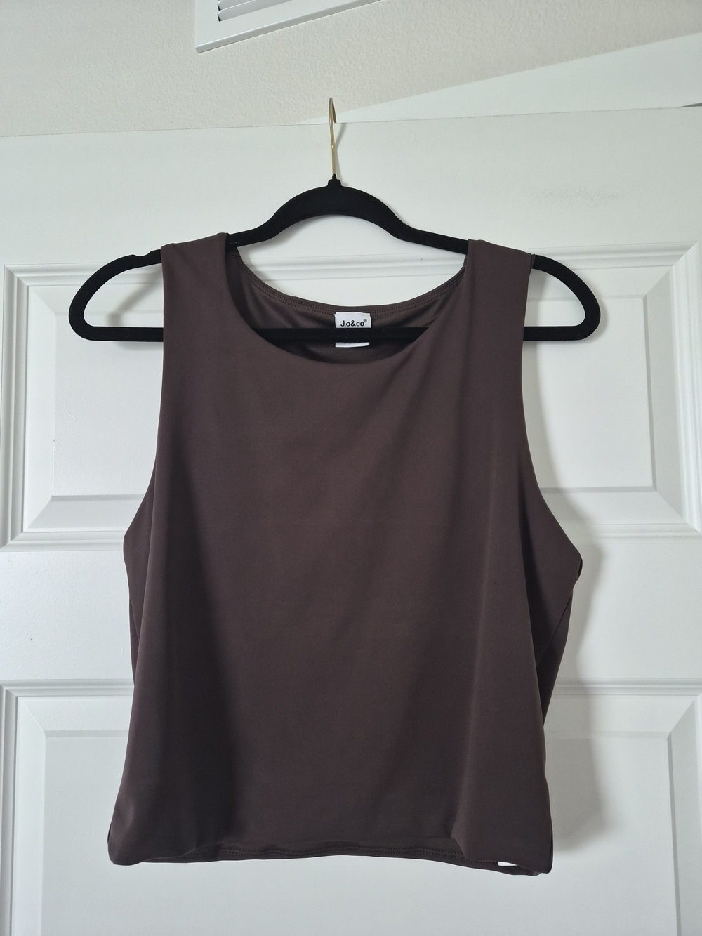 Sleeveless Brown Crop Tank Top